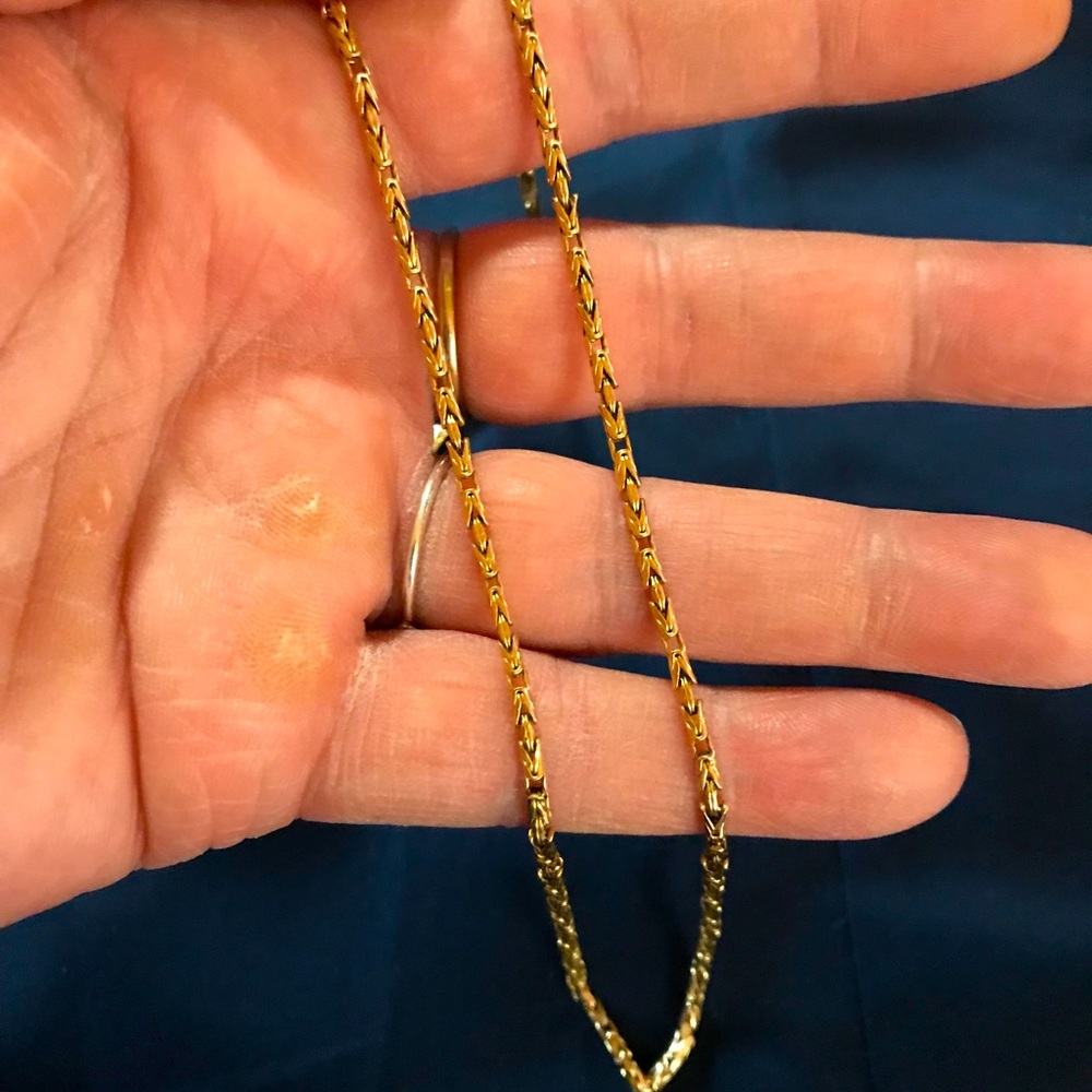 14k Solid Gold Byzantine Chain Necklace